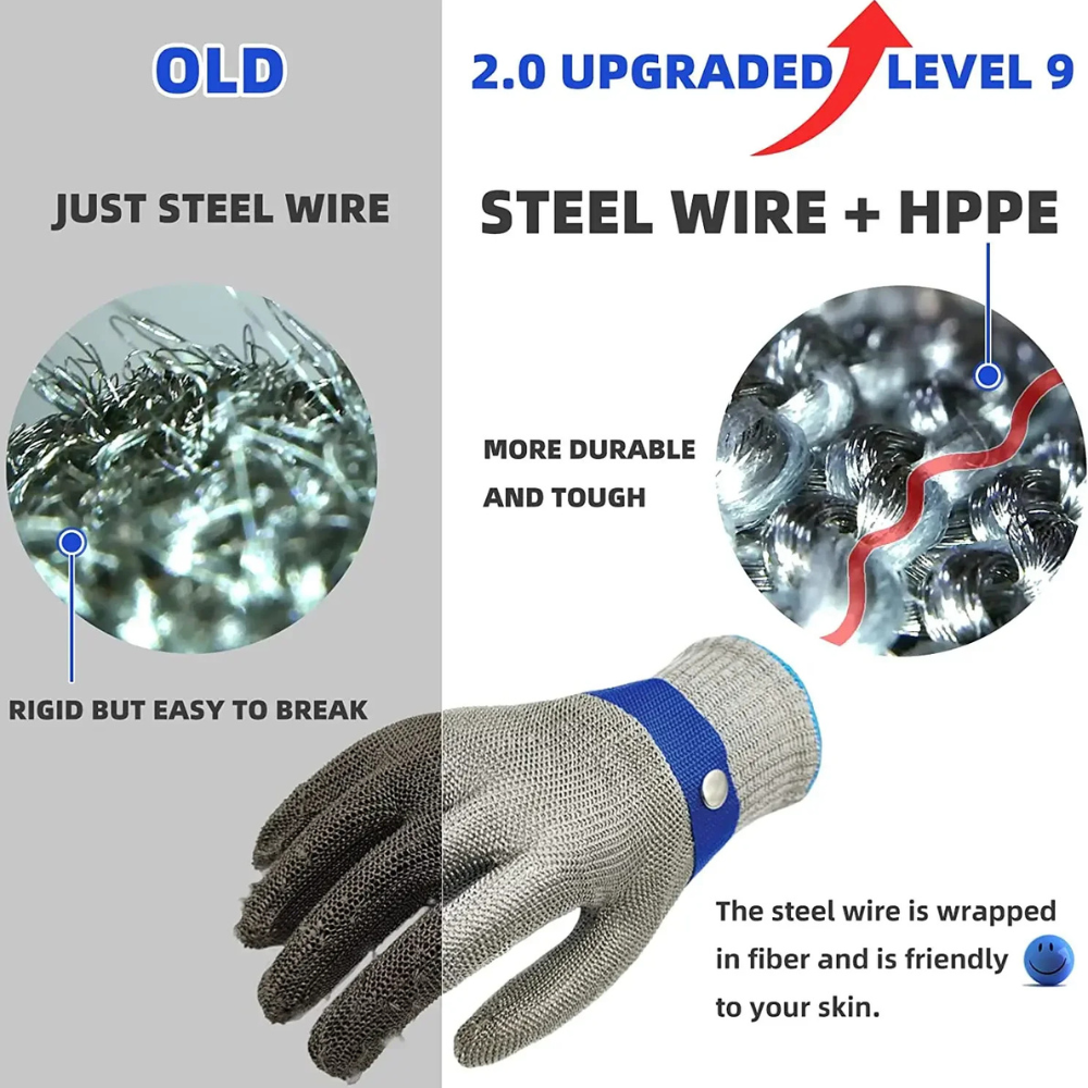 Grabhype Stainless Steel Cut-Resistant Safety Glove